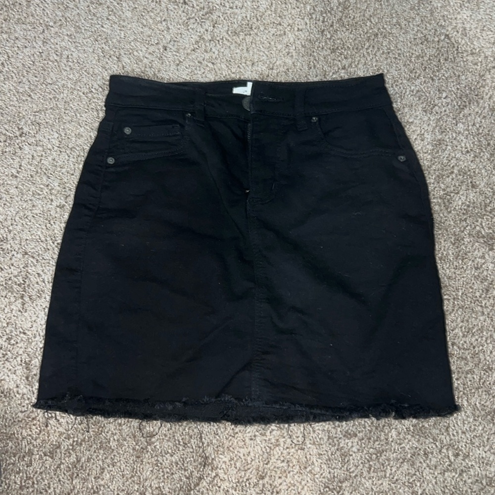 Black denim skirt